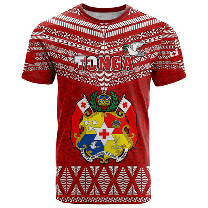 Tonga Rugby T-Shirt World Cup Tongan Kupesi Ngatu Pattern Graphic Tee