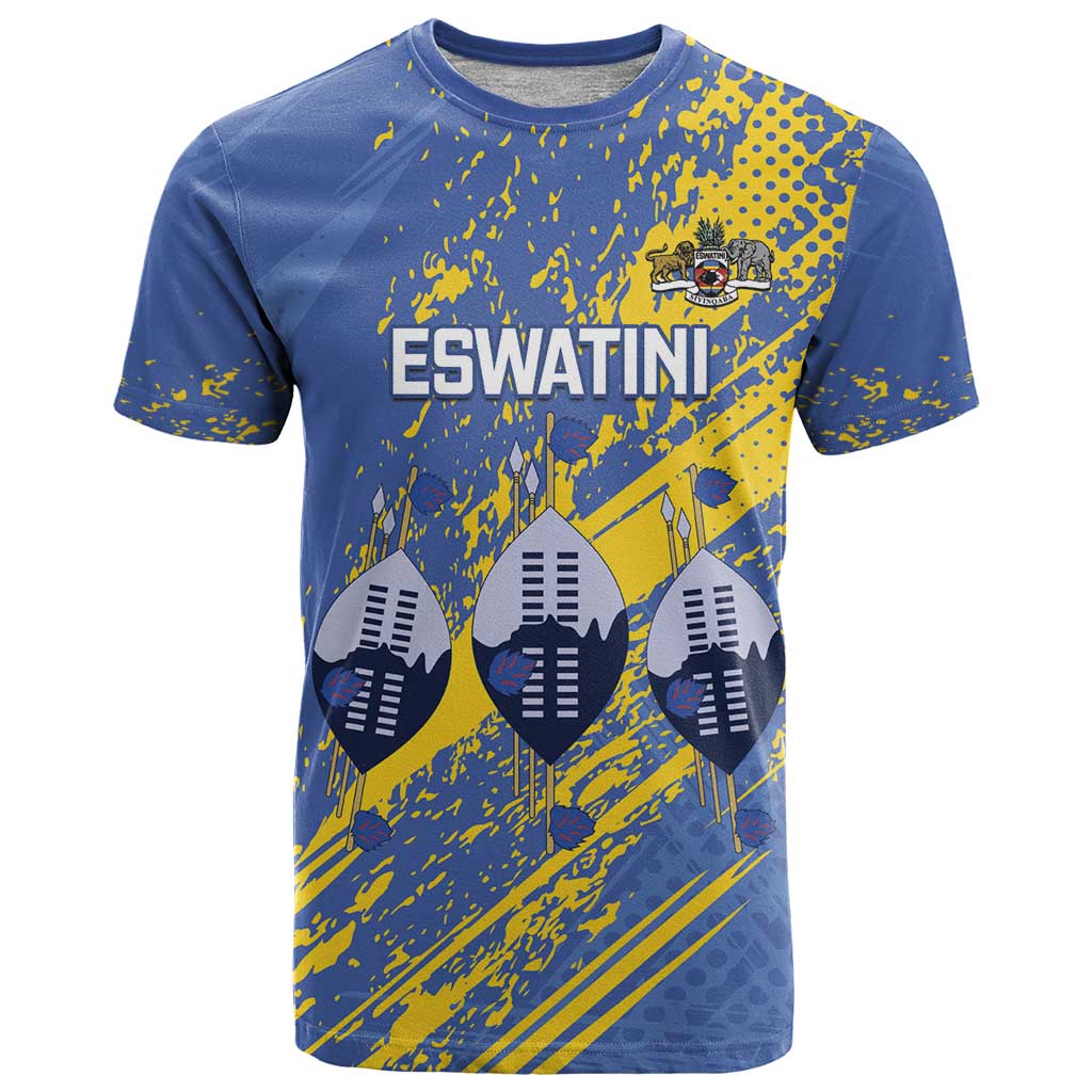 Eswatini Football Custom T-Shirt Sihlangu Semnikati Blue Graphic Tee