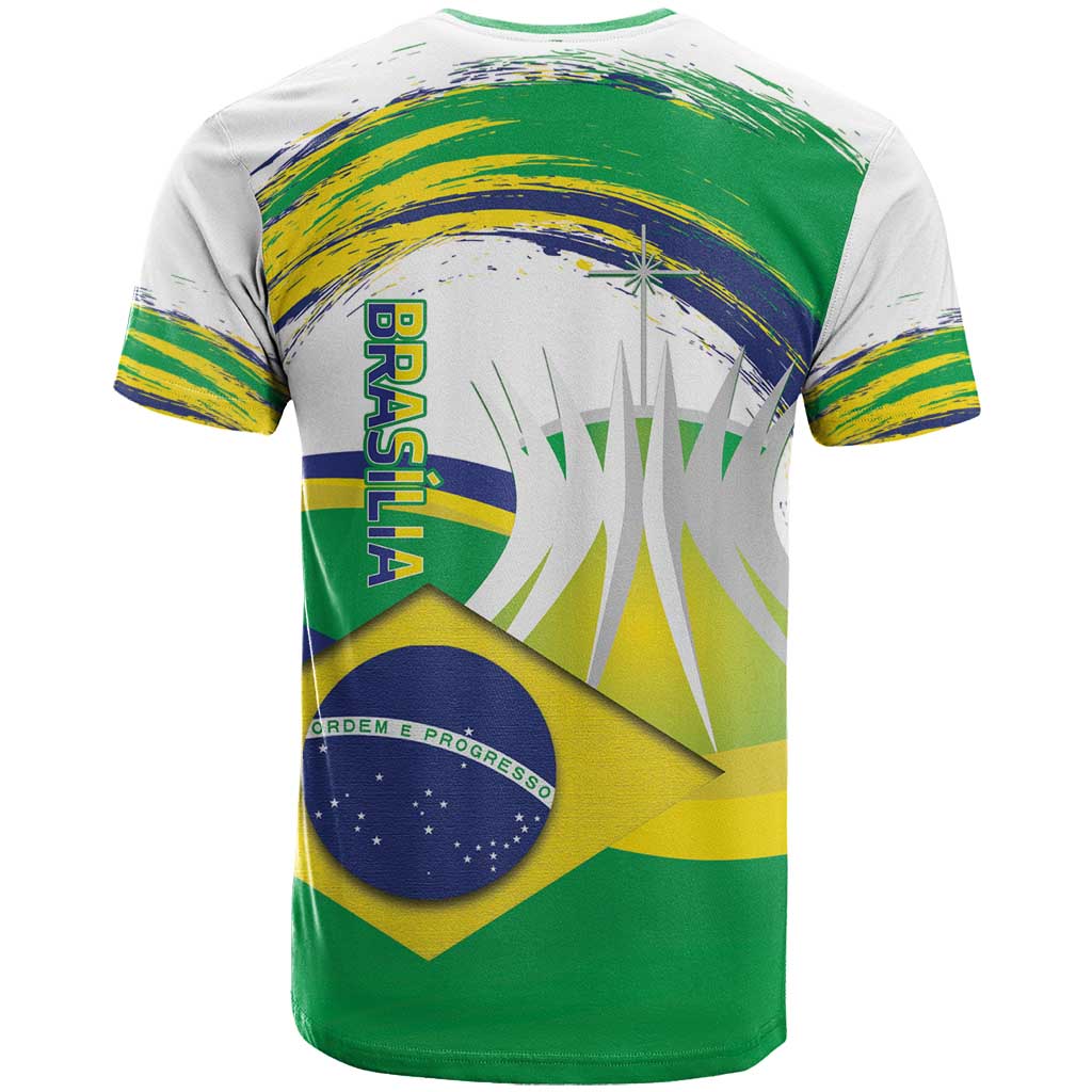Brasilia Capital T-Shirt Brazil Flag Metropolitan Cathedral Graphic Tee
