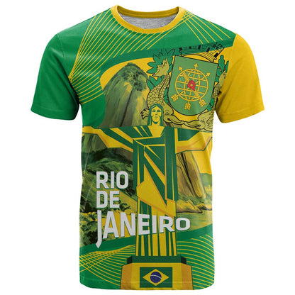 Rio de Janeiro Brazil T-Shirt Christ the Redeemer Mix Sugarloaf Mountain Graphic Tee