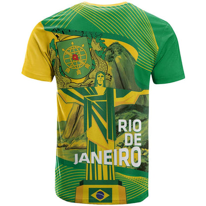 Rio de Janeiro Brazil T-Shirt Christ the Redeemer Mix Sugarloaf Mountain Graphic Tee
