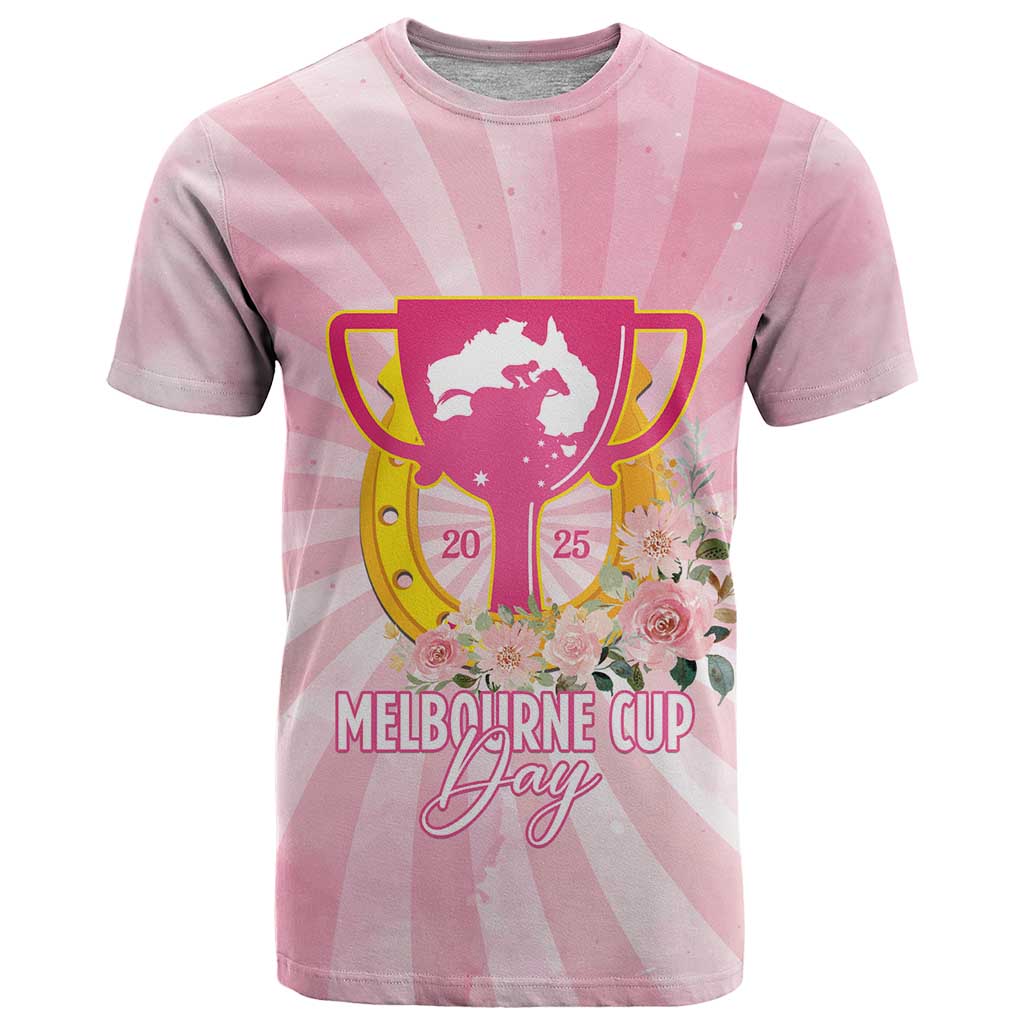 Australia Cup Melbourne Horse Racing T-Shirt 2025 Champion Trophy With Horseshoe Graphic Tee