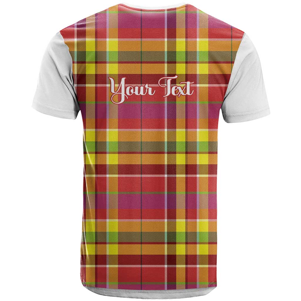 Personalized Dominica Creole Day T-Shirt Jounen Kweyol Red Madras Proud Graphic Tee