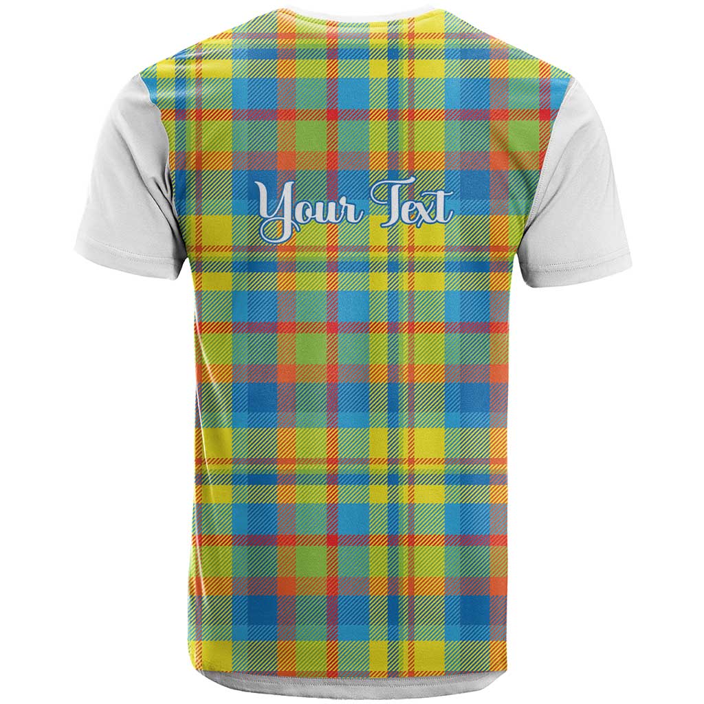 Personalized Dominica Creole Day T-Shirt Jounen Kweyol Blue Madras Proud Graphic Tee