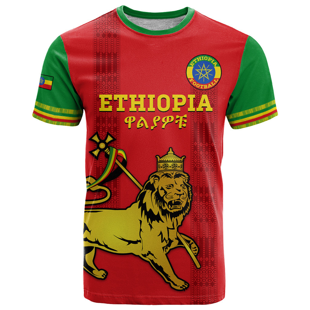 Custom Ethiopia Football T-Shirt 2024 Go Champions Walia Ibex Graphic Tee
