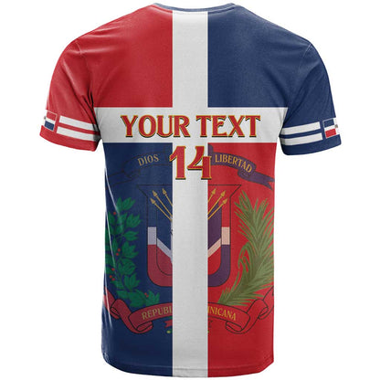Custom Dominican Republic Football T-Shirt Go Champions Flag Style Graphic Tee