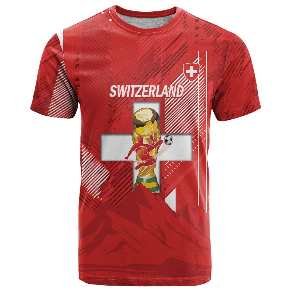 Switzerland Football Custom T-Shirt Go Nati Swiss Alps Grunge Style Graphic Tee