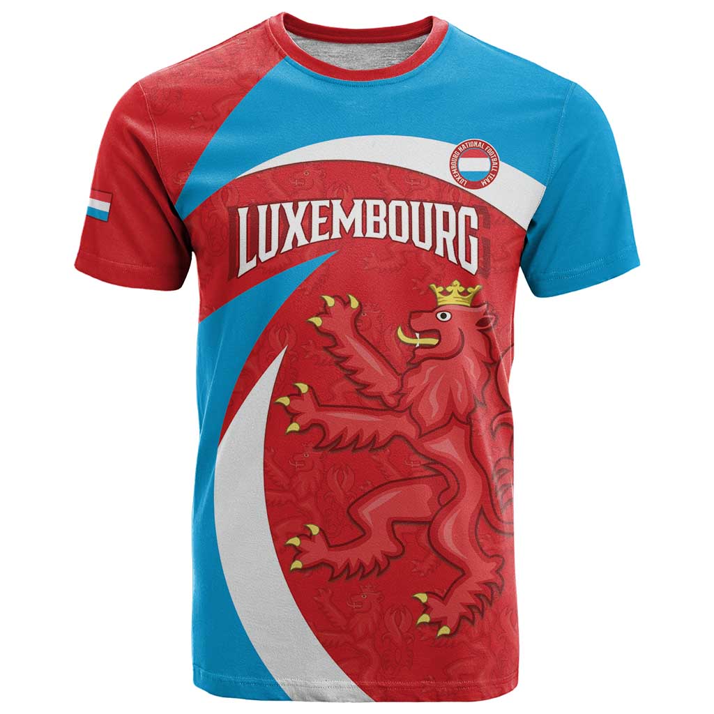 Custom Luxembourg Football T-Shirt Allez Les Lions Rouges Graphic Tee