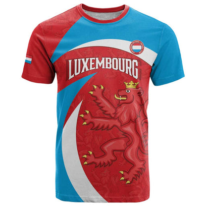Custom Luxembourg Football T-Shirt Allez Les Lions Rouges Graphic Tee