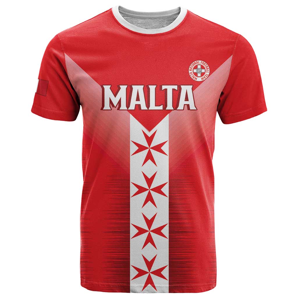 Custom Malta Football T-Shirt Maltese Cross Sporty Style Graphic Tee
