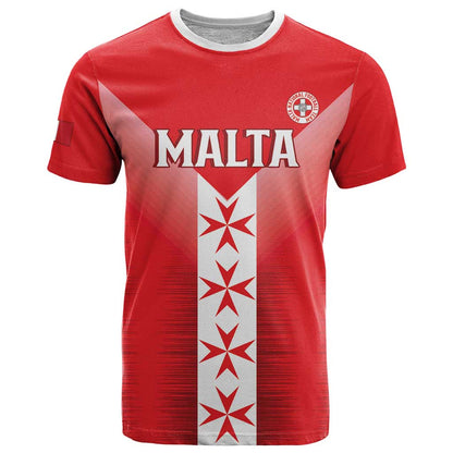 Custom Malta Football T-Shirt Maltese Cross Sporty Style Graphic Tee
