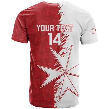 Custom Malta Football T-Shirt Go Champions Flag Style Graphic Tee