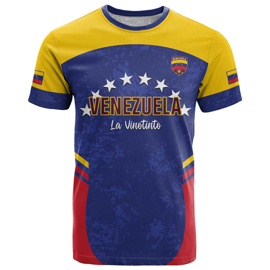 Custom Venezuela Football T-Shirt Come On La Vinotinto Flag Color Graphic Tee