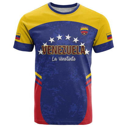 Custom Venezuela Football T-Shirt Come On La Vinotinto Flag Color Graphic Tee