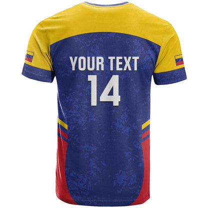 Custom Venezuela Football T-Shirt Come On La Vinotinto Flag Color Graphic Tee
