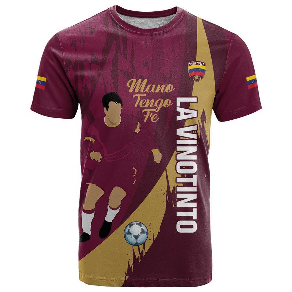 Custom Venezuela Football T-Shirt Mano Tengo Fe La Vinotinto Graphic Tee