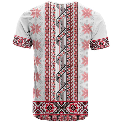 Ukraine T-Shirt Traditional Braided Rope Belt Red Folk Pattern Graphic Tee