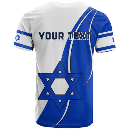 Custom Israel Independence Day T-Shirt Yom Haatzmaut Curvel Style Graphic Tee