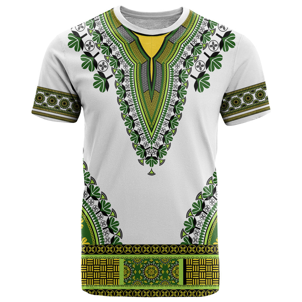 Africa T-Shirt African Dashiki Royal Green Version Graphic Tee