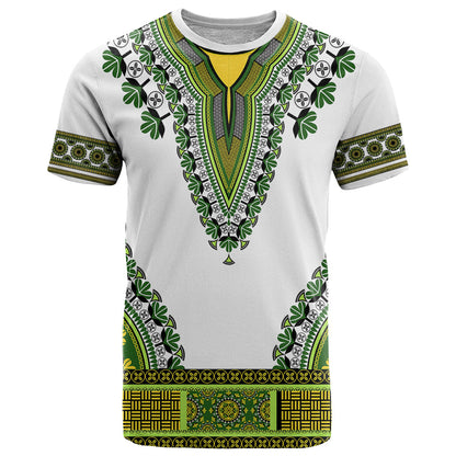Africa T-Shirt African Dashiki Royal Green Version Graphic Tee