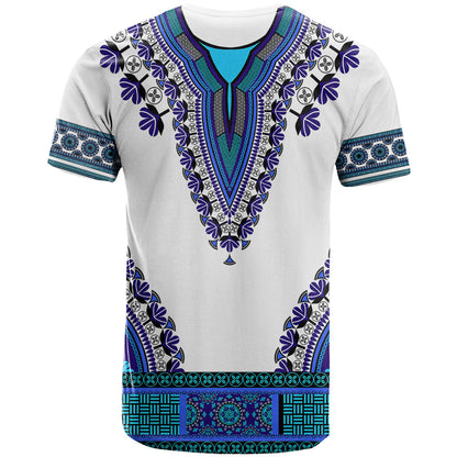 Africa T-Shirt African Dashiki Royal Blue Version Graphic Tee