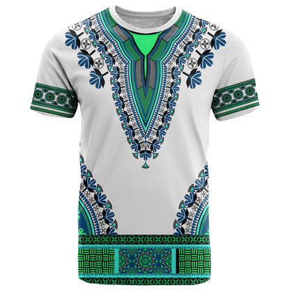Africa T-Shirt African Dashiki Royal Turquoise Version Graphic Tee