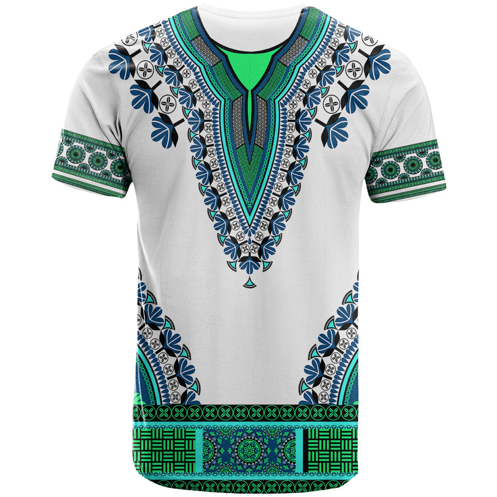 Africa T-Shirt African Dashiki Royal Turquoise Version Graphic Tee