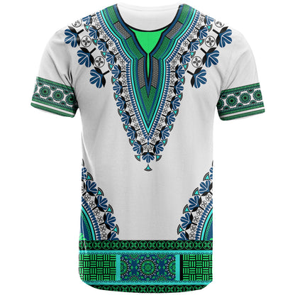 Africa T-Shirt African Dashiki Royal Turquoise Version Graphic Tee
