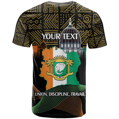 Personalized Cote dIvoire Independence Day T-Shirt Ivory Coast Elephant African Pattern Graphic Tee