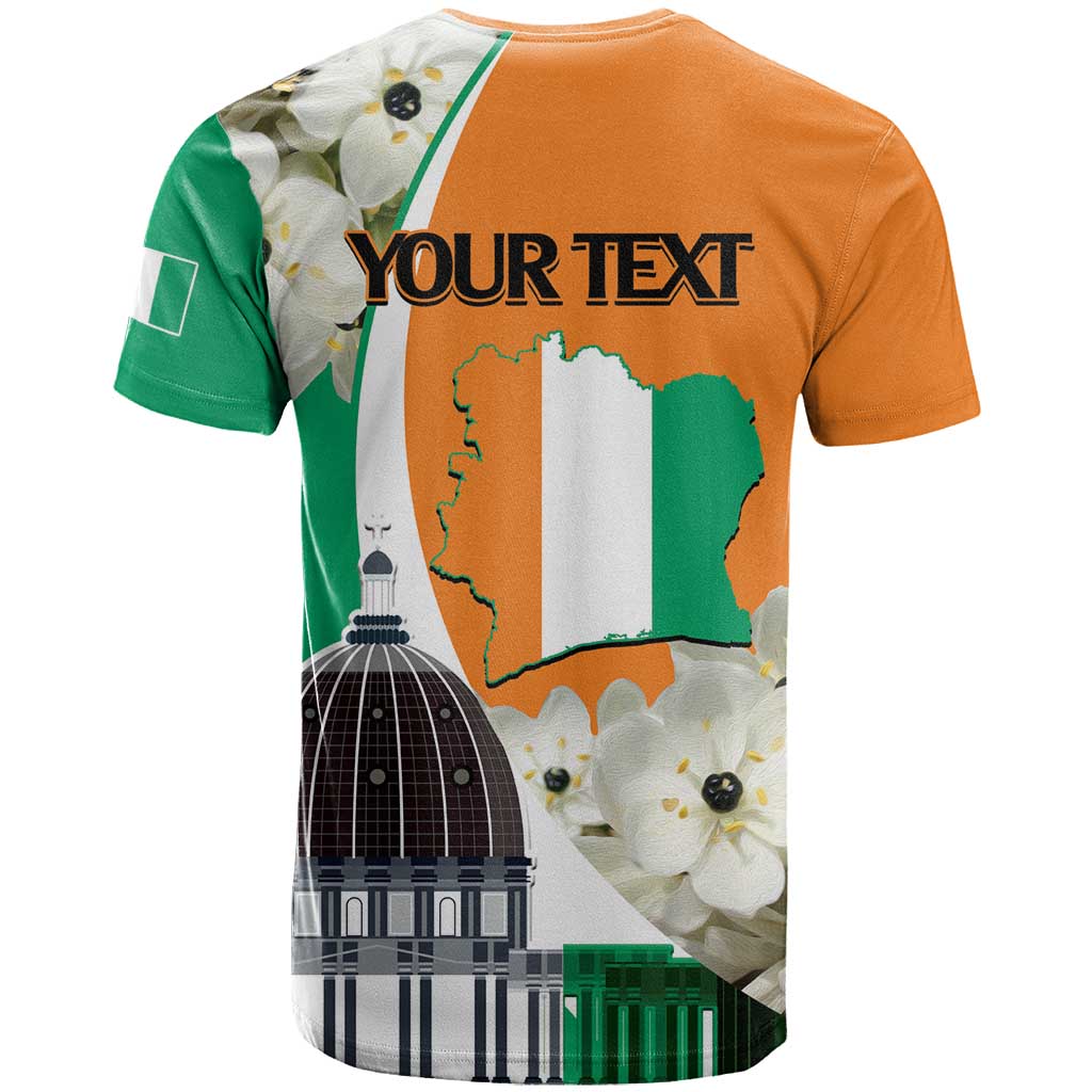 Personalized Ivory Coast Independence Day T-Shirt Ornithogalum Arabicum Happy 64 Years Anniversary Graphic Tee