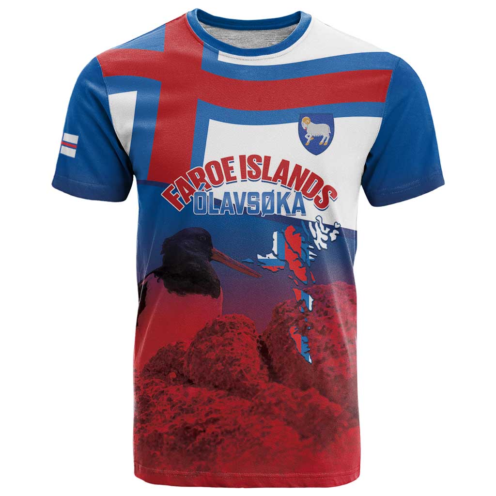 Faroe Islands National Day T-Shirt Olavsoka Faroes Map With Tjaldur Graphic Tee