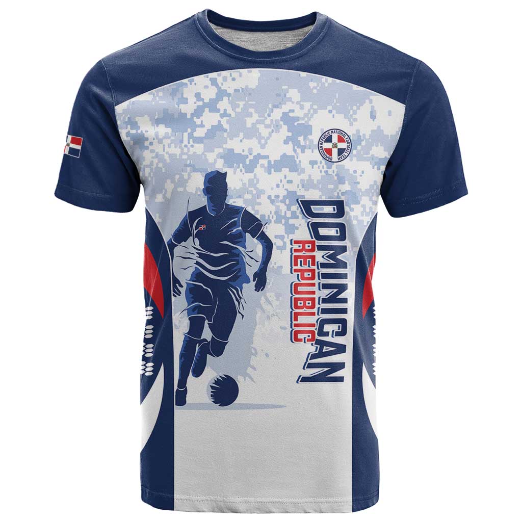 Custom Dominican Republic Football T-Shirt Vamos Los Quisqueyanos Graphic Tee