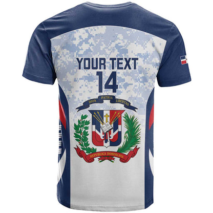 Custom Dominican Republic Football T-Shirt Vamos Los Quisqueyanos Graphic Tee