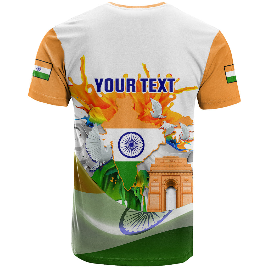 Custom India T-Shirt Swatantra Diwas Happy Indian Independence Day Graphic Tee