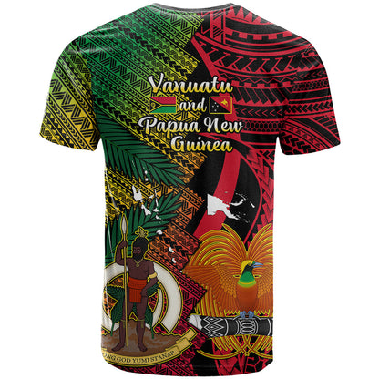 Vanuatu and Papua New Guinea T-Shirt Vanuatuan With PNG Polynesian Pattern Graphic Tee