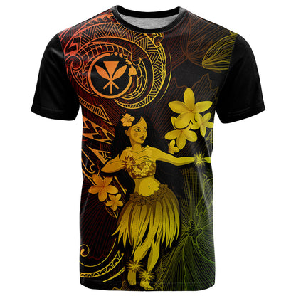 Hawaii T-Shirt Hula Girl Mix Polynesian Plumeria Reggae Version Graphic Tee