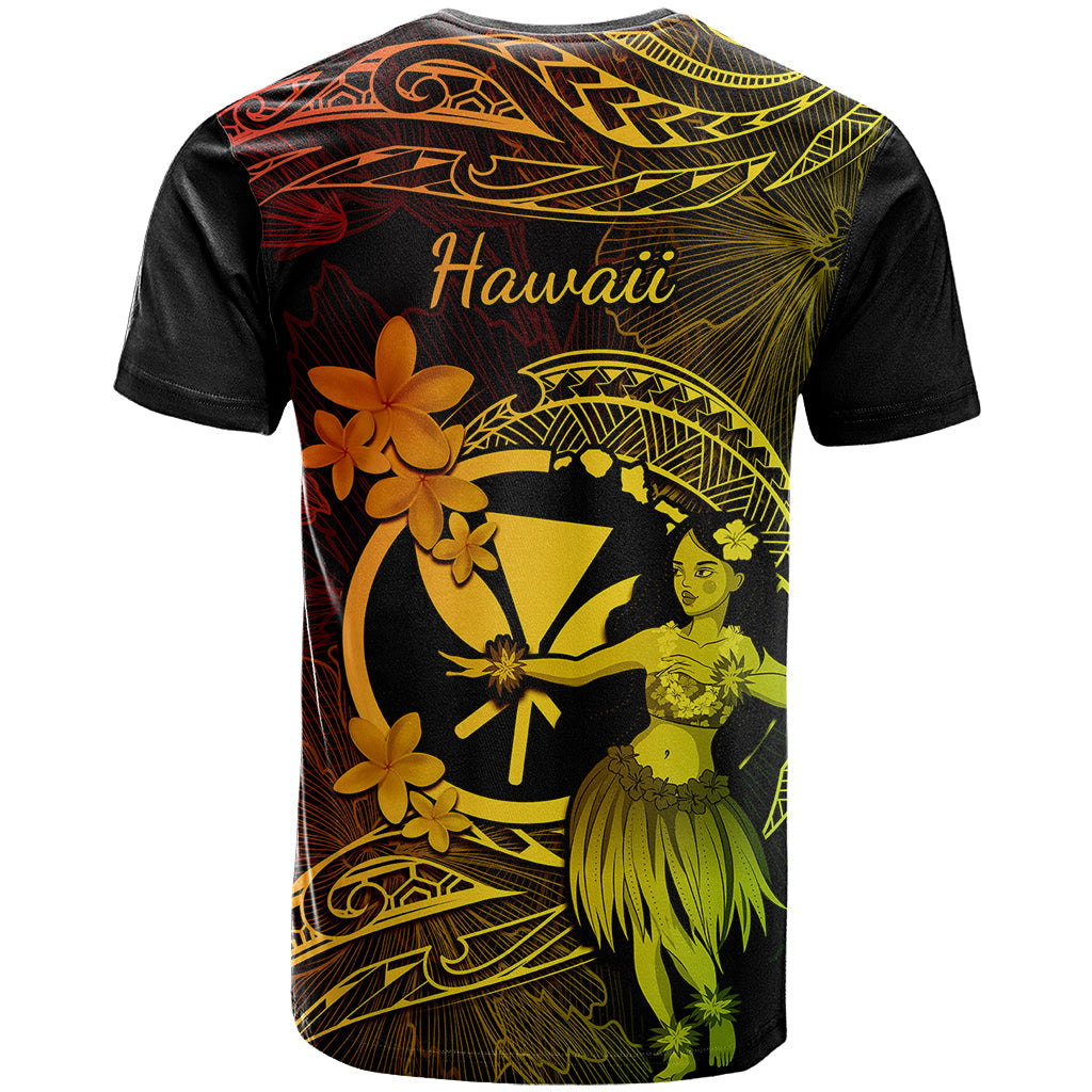 Hawaii T-Shirt Hula Girl Mix Polynesian Plumeria Reggae Version Graphic Tee