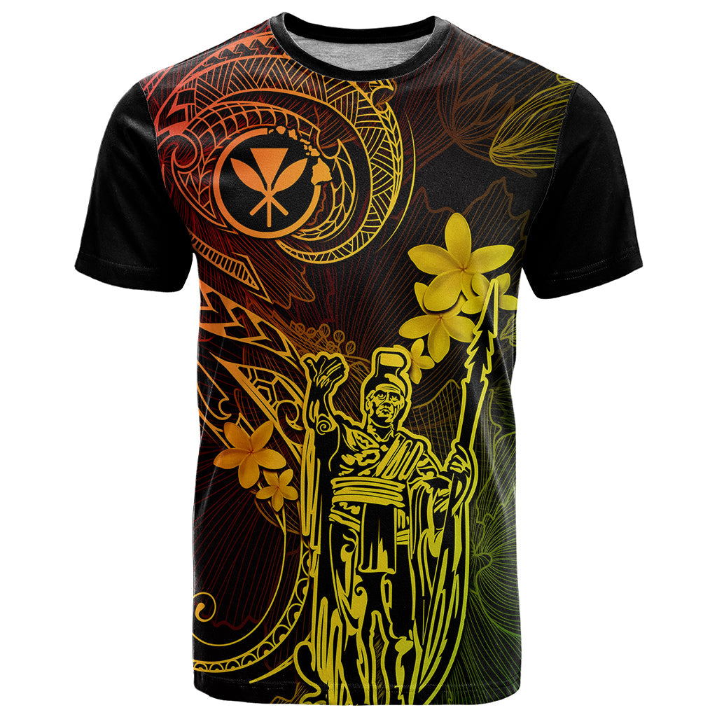 Hawaii T-Shirt King Kamehameha Mix Polynesian Plumeria Reggae Version Graphic Tee