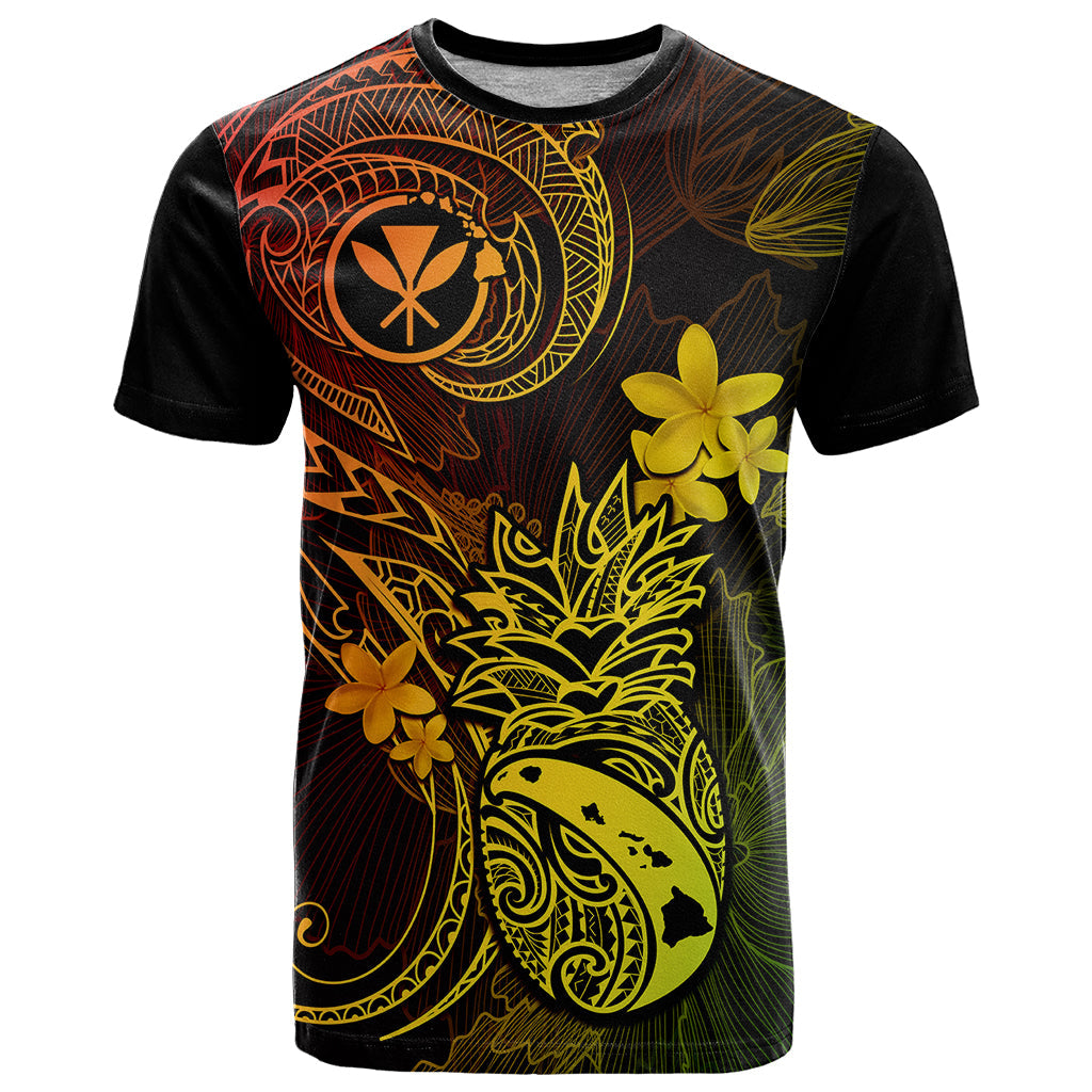 Hawaii T-Shirt Pineapple Mix Polynesian Plumeria Reggae Version Graphic Tee