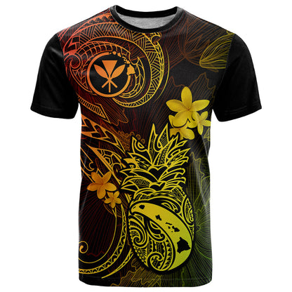 Hawaii T-Shirt Pineapple Mix Polynesian Plumeria Reggae Version Graphic Tee
