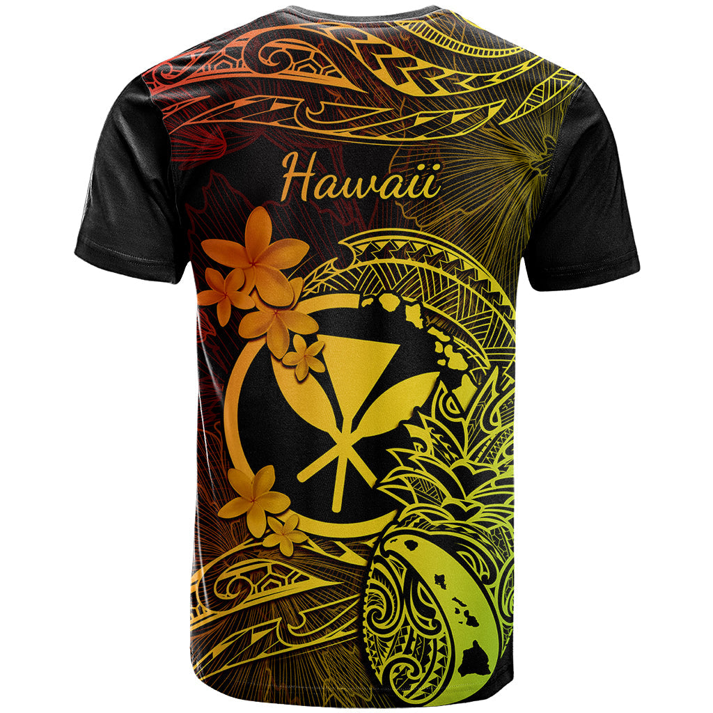 Hawaii T-Shirt Pineapple Mix Polynesian Plumeria Reggae Version Graphic Tee