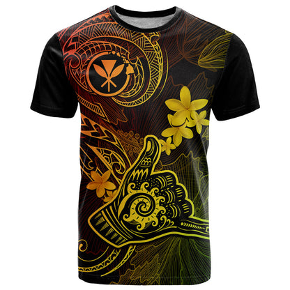 Hawaii T-Shirt Shaka Tattoo Mix Polynesian Plumeria Reggae Version Graphic Tee