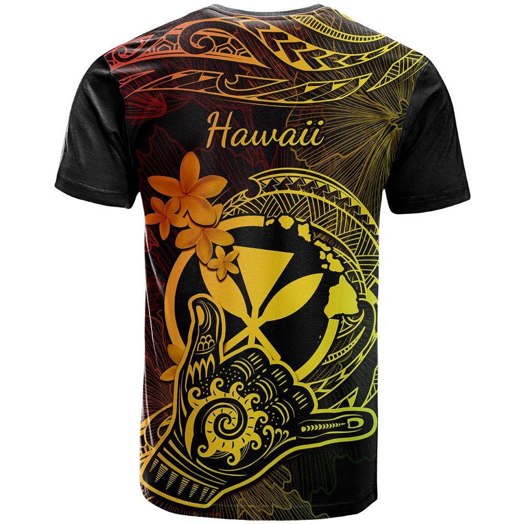 Hawaii T-Shirt Shaka Tattoo Mix Polynesian Plumeria Reggae Version Graphic Tee