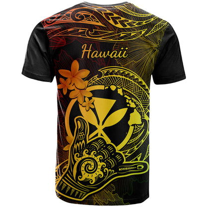 Hawaii T-Shirt Shaka Tattoo Mix Polynesian Plumeria Reggae Version Graphic Tee