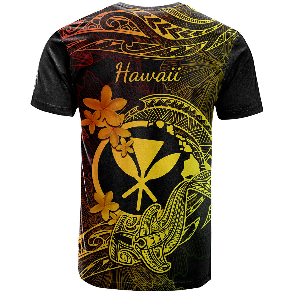 Hawaii T-Shirt Hammerhead Shark Tattoo Mix Polynesian Plumeria Reggae Version Graphic Tee