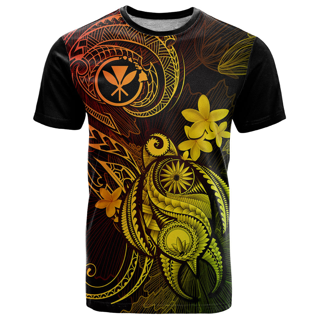 Hawaii T-Shirt Turtle Mix Polynesian Plumeria Reggae Version Graphic Tee