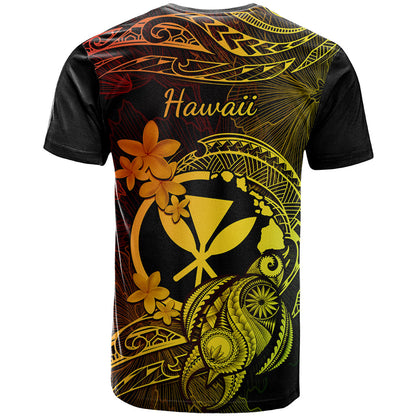 Hawaii T-Shirt Turtle Mix Polynesian Plumeria Reggae Version Graphic Tee