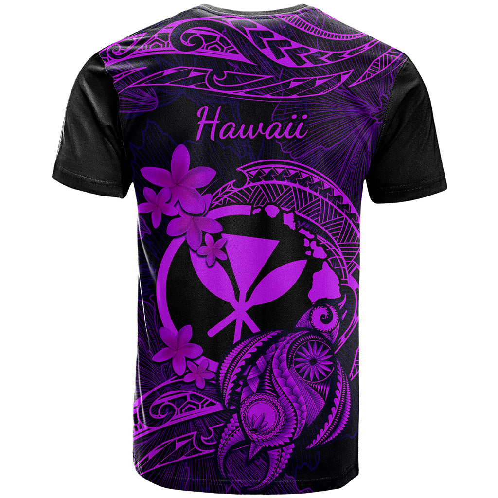 Hawaii T-Shirt Turtle Mix Polynesian Plumeria Purple Version Graphic Tee