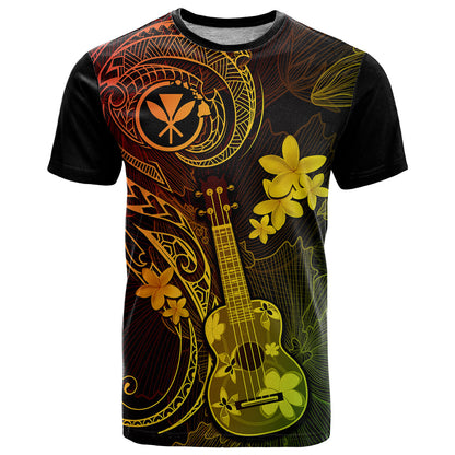 Hawaii T-Shirt Ukulele Mix Polynesian Plumeria Reggae Version Graphic Tee