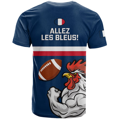 France Rugby T-Shirt World Cup Allez Les Bleus Mascot Graphic Tee